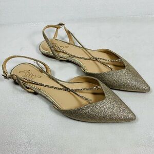Jewel Badgley Mischka Women’s Alanna Pointed Toe Ballet Flats Size 7